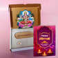 Diwali Gift Box with Goddess Laxmi LED Lamp, 10 gm Silver Coin and Greeting Card