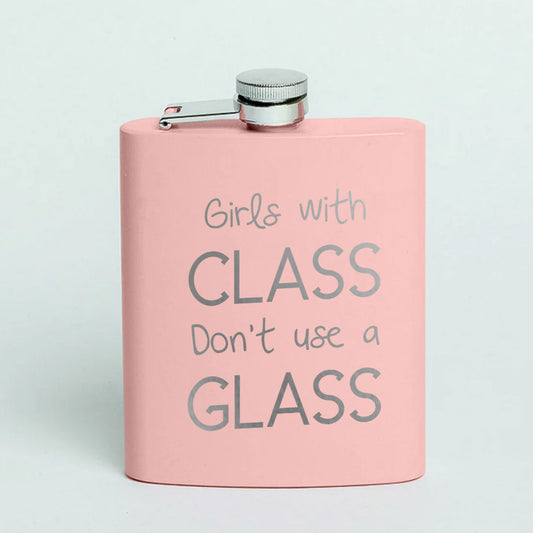 Hip Flask for Her Stainless Steel 8oz Pink Whiskey Flask with Funnel