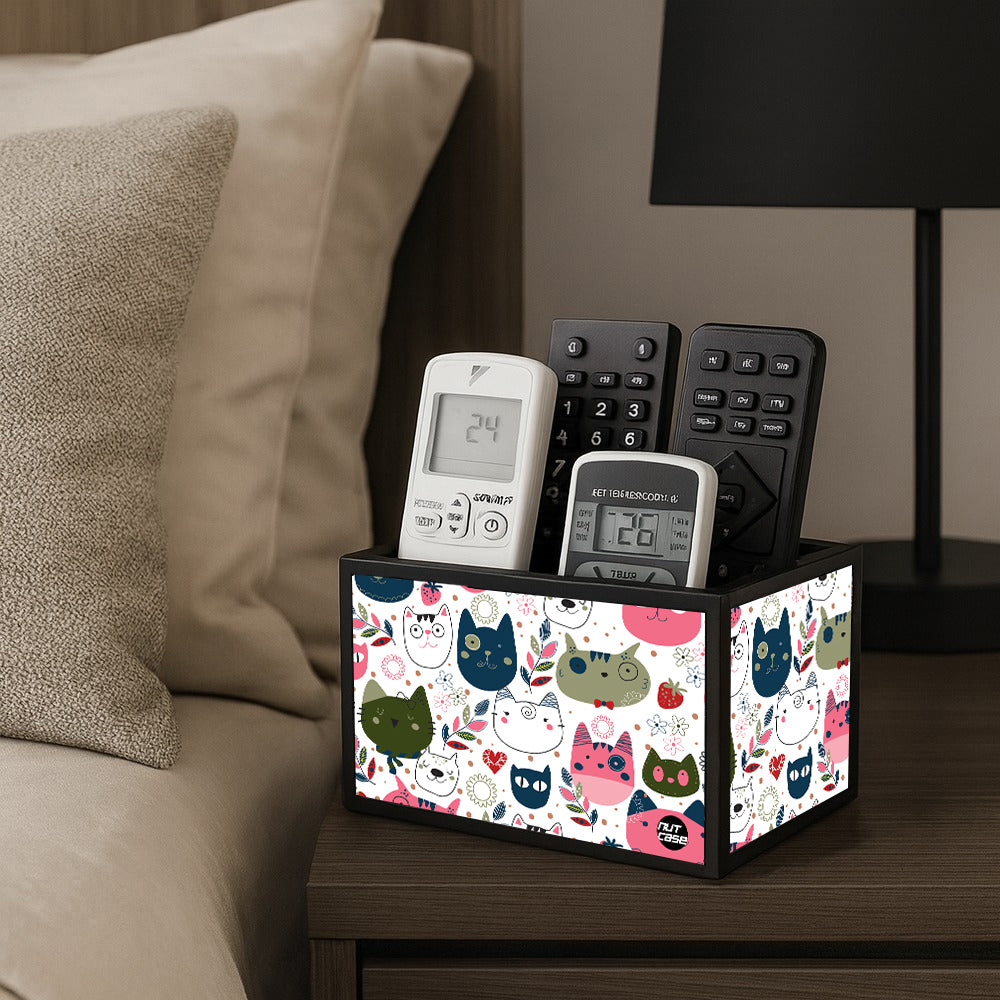 Designer Small Remote Control Holder For TV / AC Remotes - Cute Cats