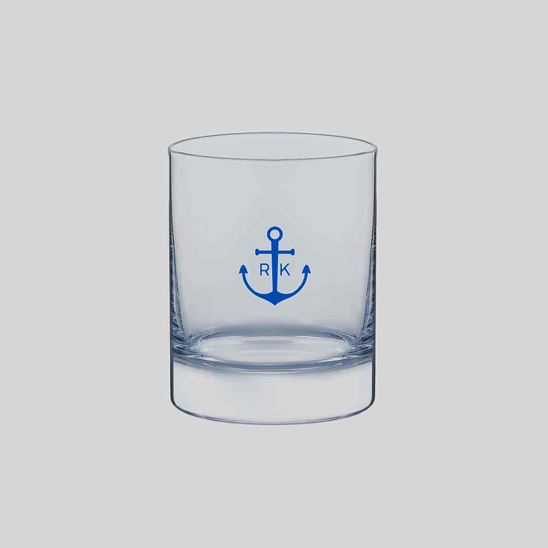 Scotch Whiskey Glasses with Initial - Colored Printed Alcohol Glass