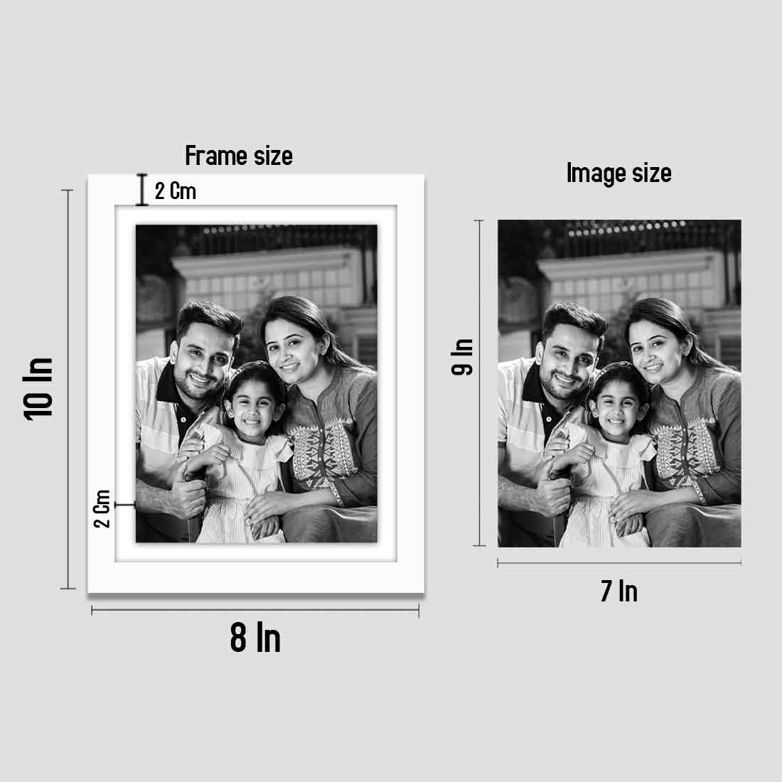 Black and White Wall Frames Customized Photo Frame Decor 8x10 inch (Set of 9)