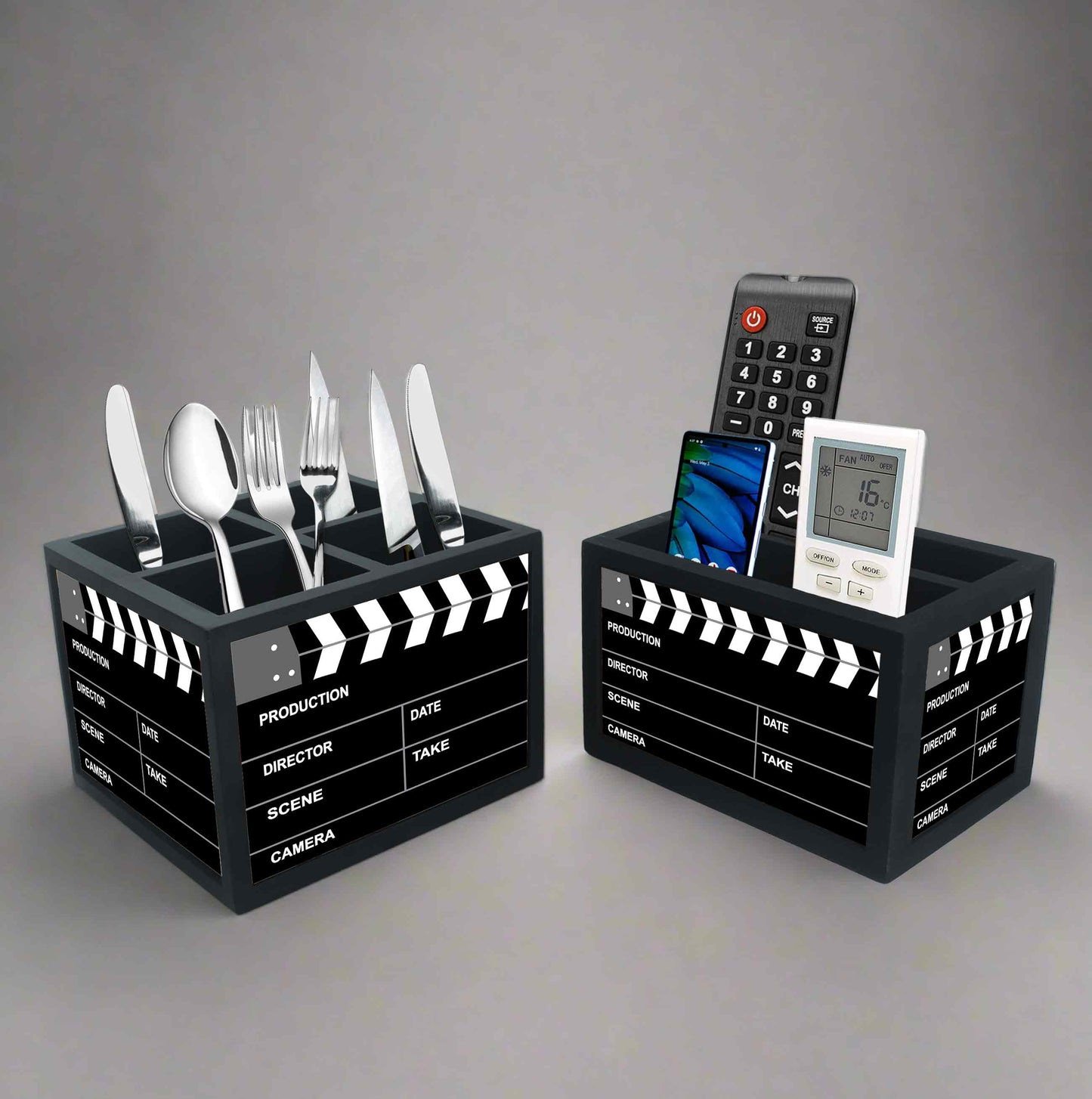 Black Remote Control Holder For TV / AC Remotes - Filmy