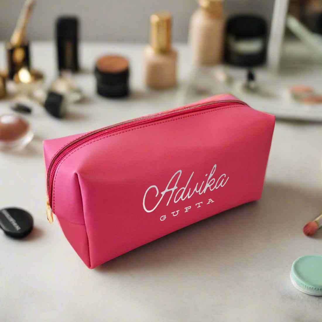 Custom Travelling Pouch for Men - Faux Leather Toiletries Bag