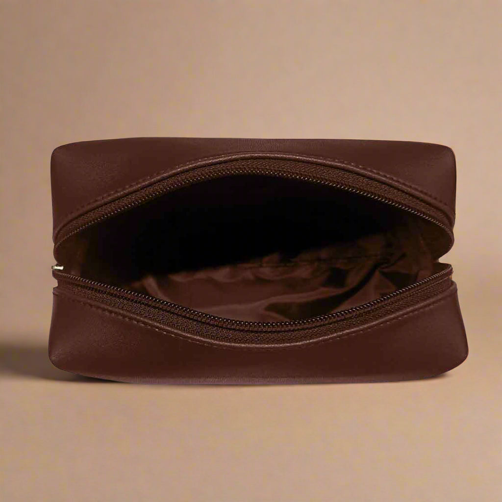 Personalized Travel Pouch Organizer with Name - Premium Leather Travel Pouch