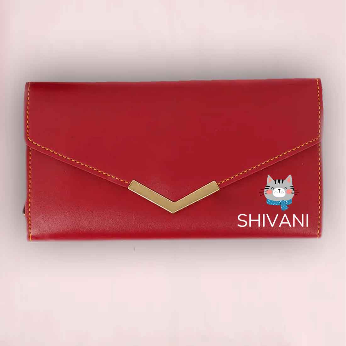 Personalized Clutch Ladies Purse with Name - Faux Leather Wallet for Women