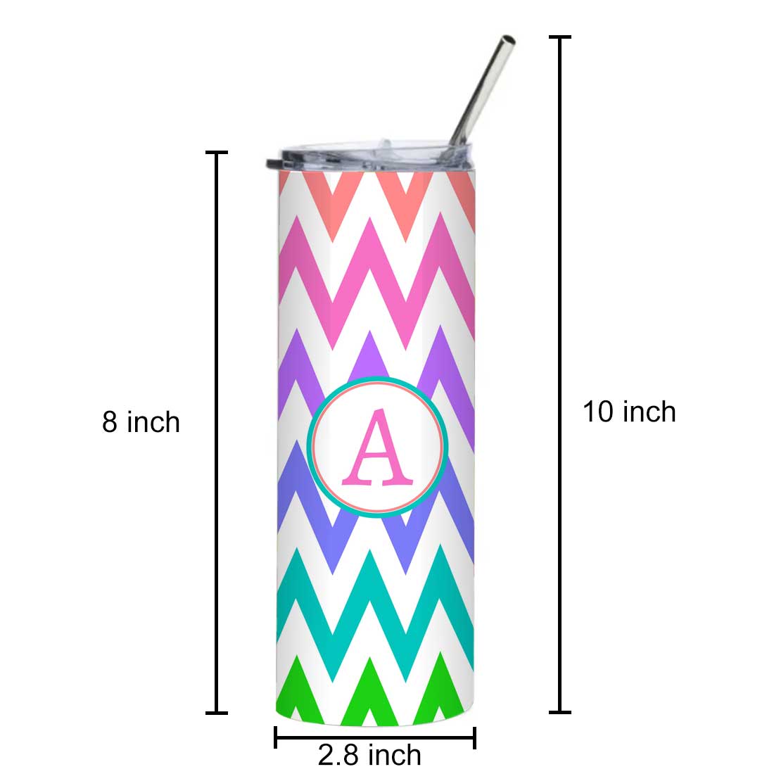 Nutcase Customized Stainless Steel Coffee Mug Insulated Travel Tumbler - 600 ml Cup with Metal Straw