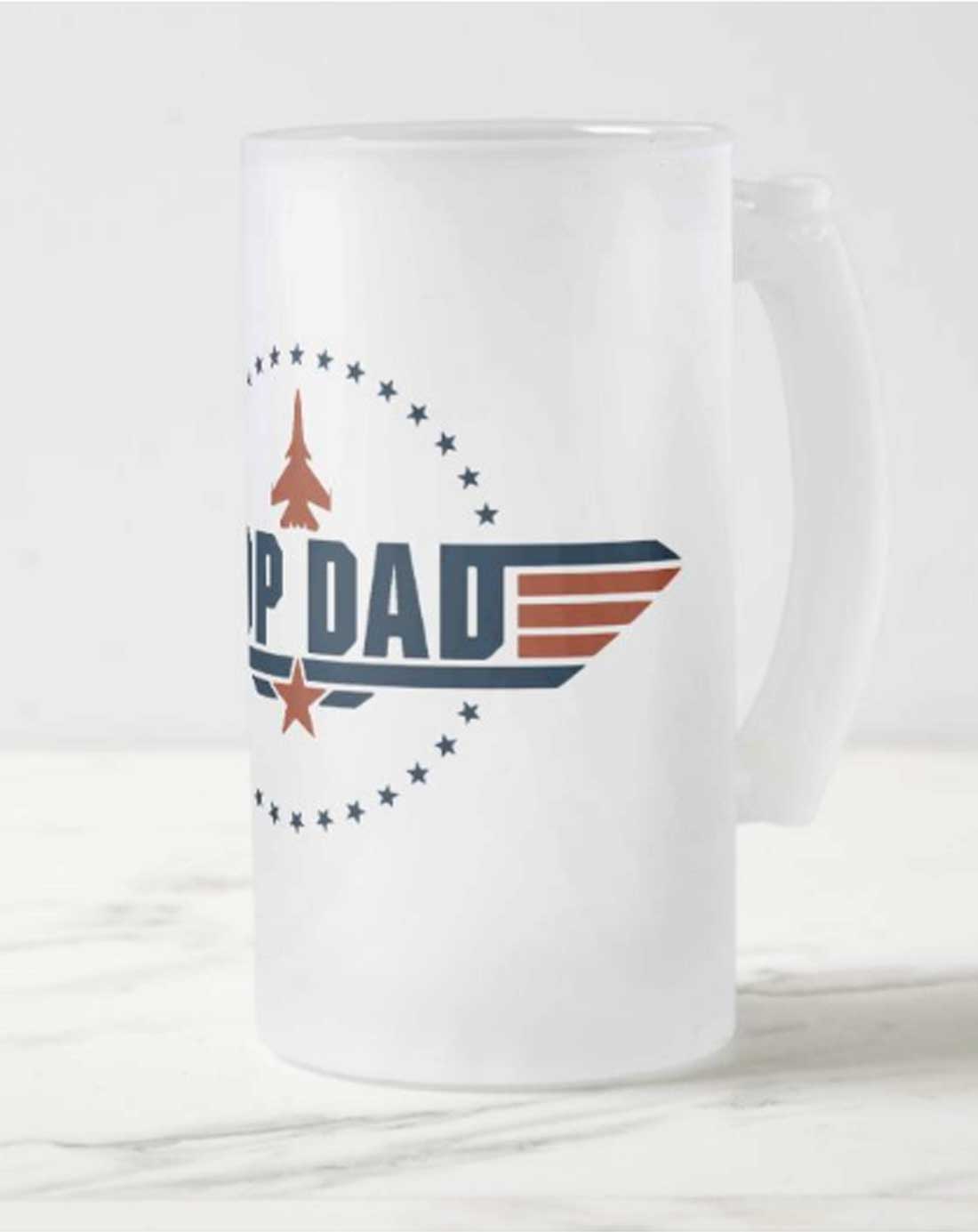Designer Fathers Day Gifts Designer Beer Mug Glass for Gifting  - Top Dad
