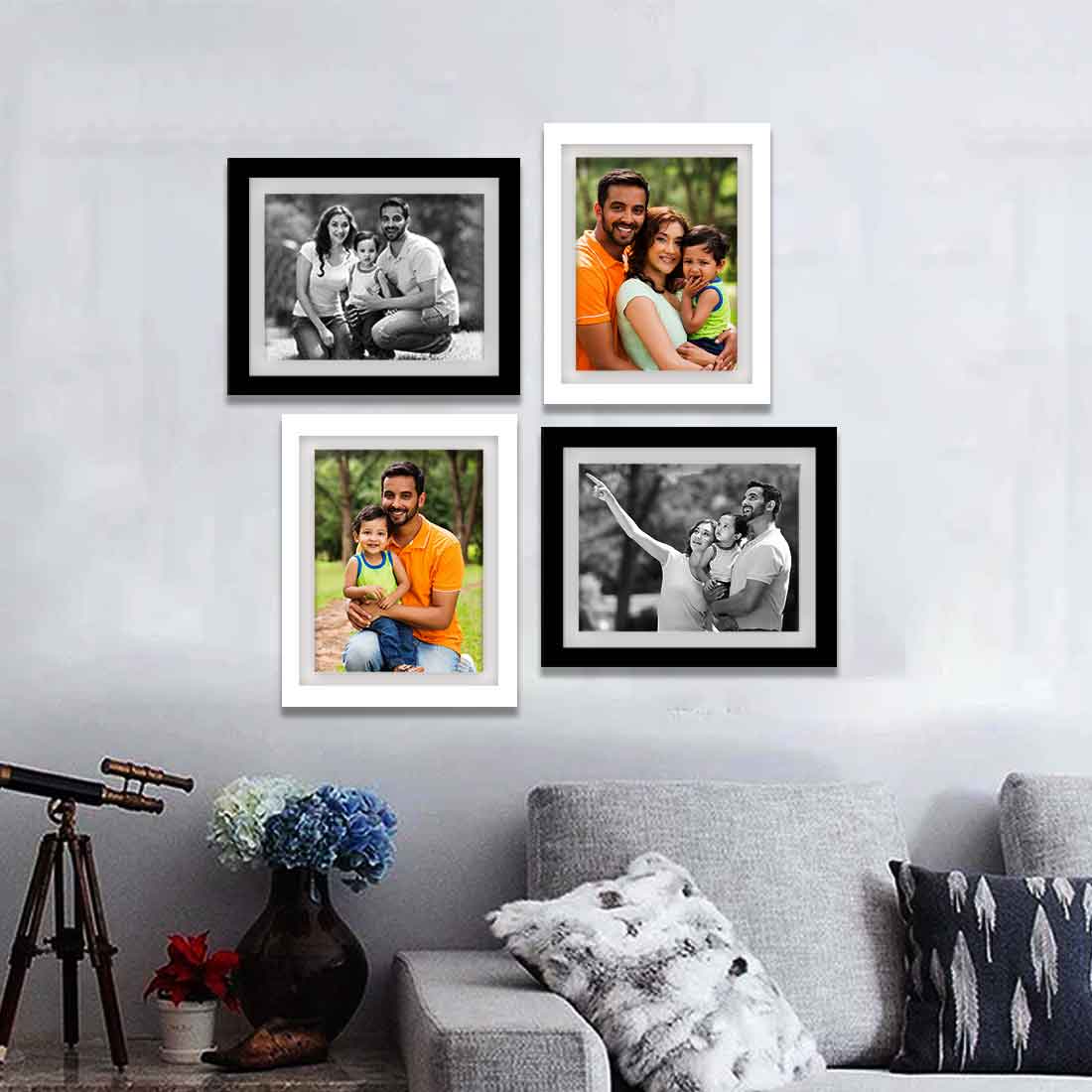 A Black and White Picture Frame with a White Border Stock Illustration A Black and White Picture Frame with a White Border Stock Illustration