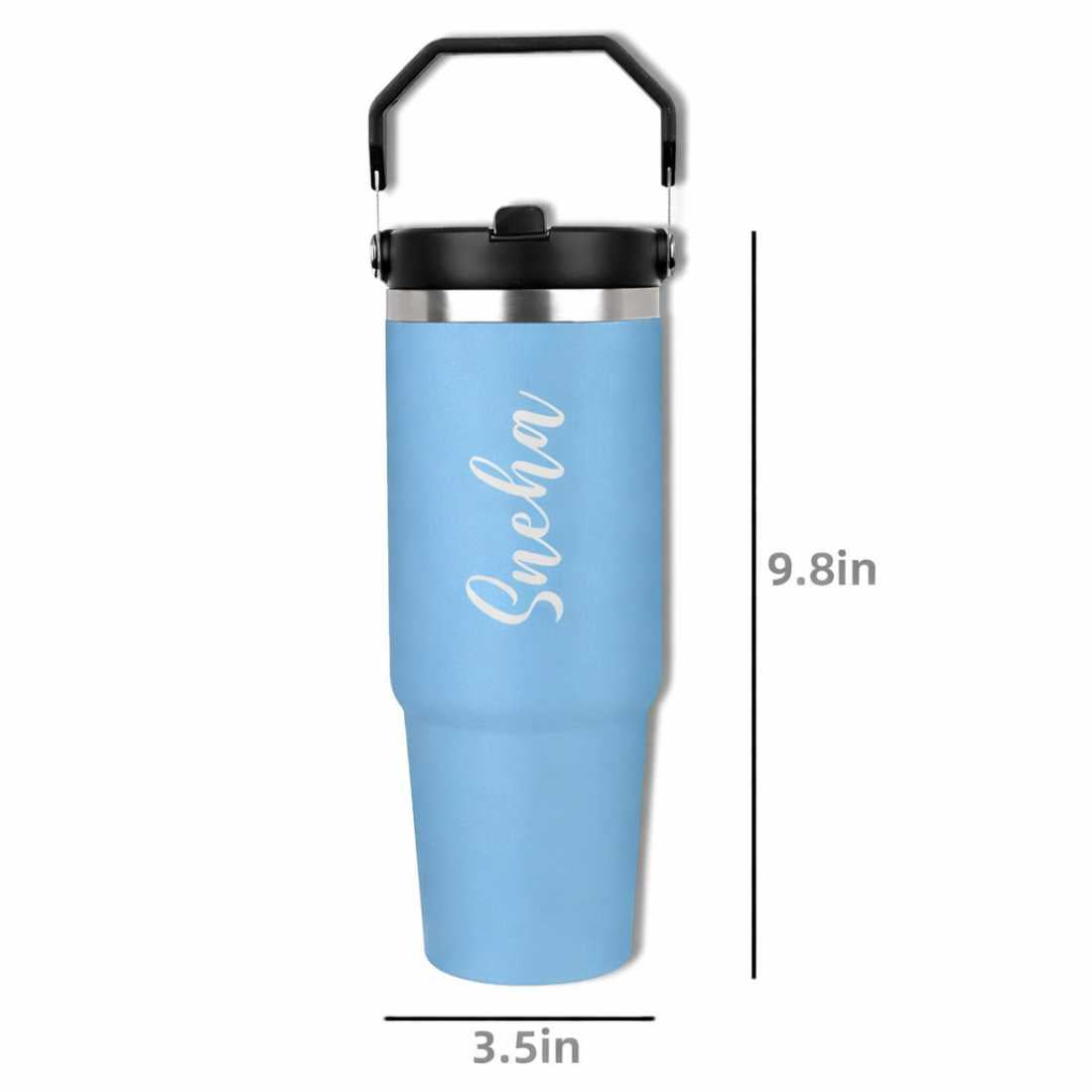 Nutcase Personalized Tumbler with Handle Double Wall Vacuum Sipper Bottle - 900ml