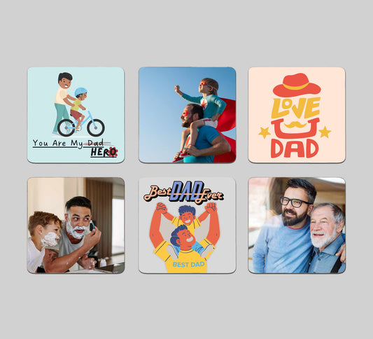 Gifts for Father Personalized Photo Magnet Collage Set Of 6