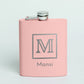 Personalised Pink Hip Flask with Funnel Stainless Steel 8OZ Whiskey Flask for Women