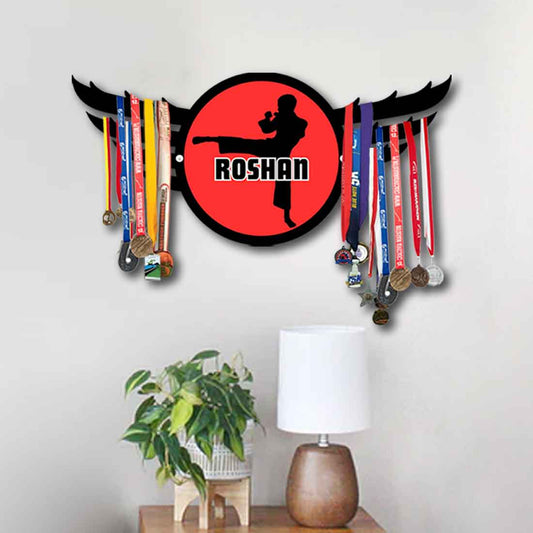 Karate Medal Holder for Wall Personalized Metal Medal Organizer