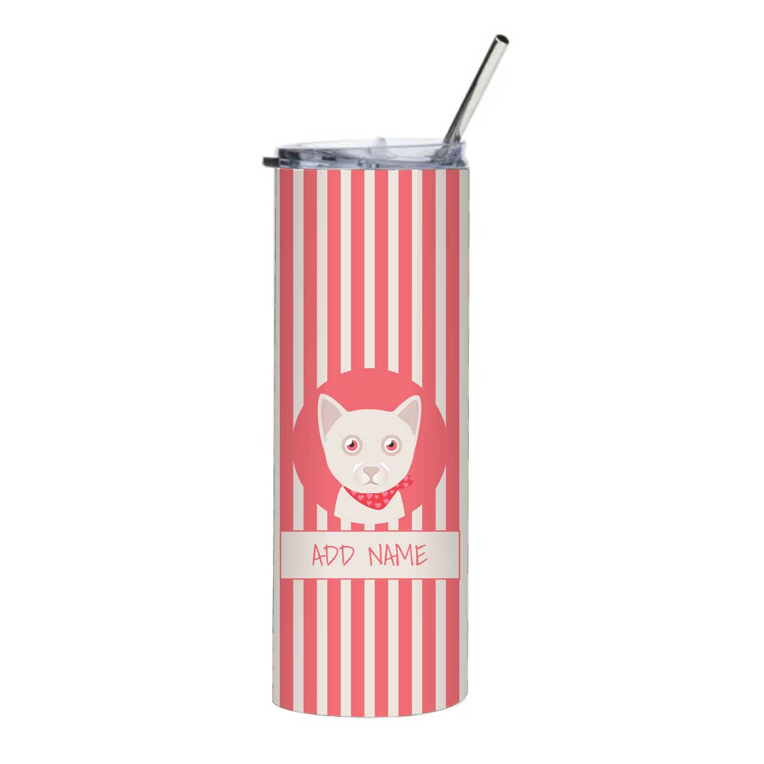 Nutcase Personalized Stainless Steel Travel Mug with Metal Straw - Insulated Coffee Mug 600 ml
