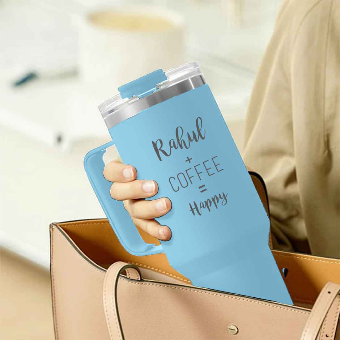 Nutcase Travel Coffee Mug with Name - Large Size Insulated Coffee Cups 1200ml