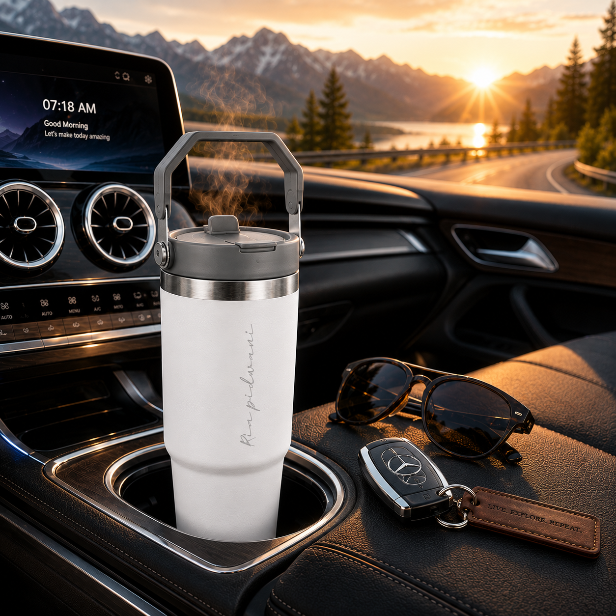 Nutcase Personalized Tumbler with Straw 900ml - BPA-free Double Insulated Sipper Bottle