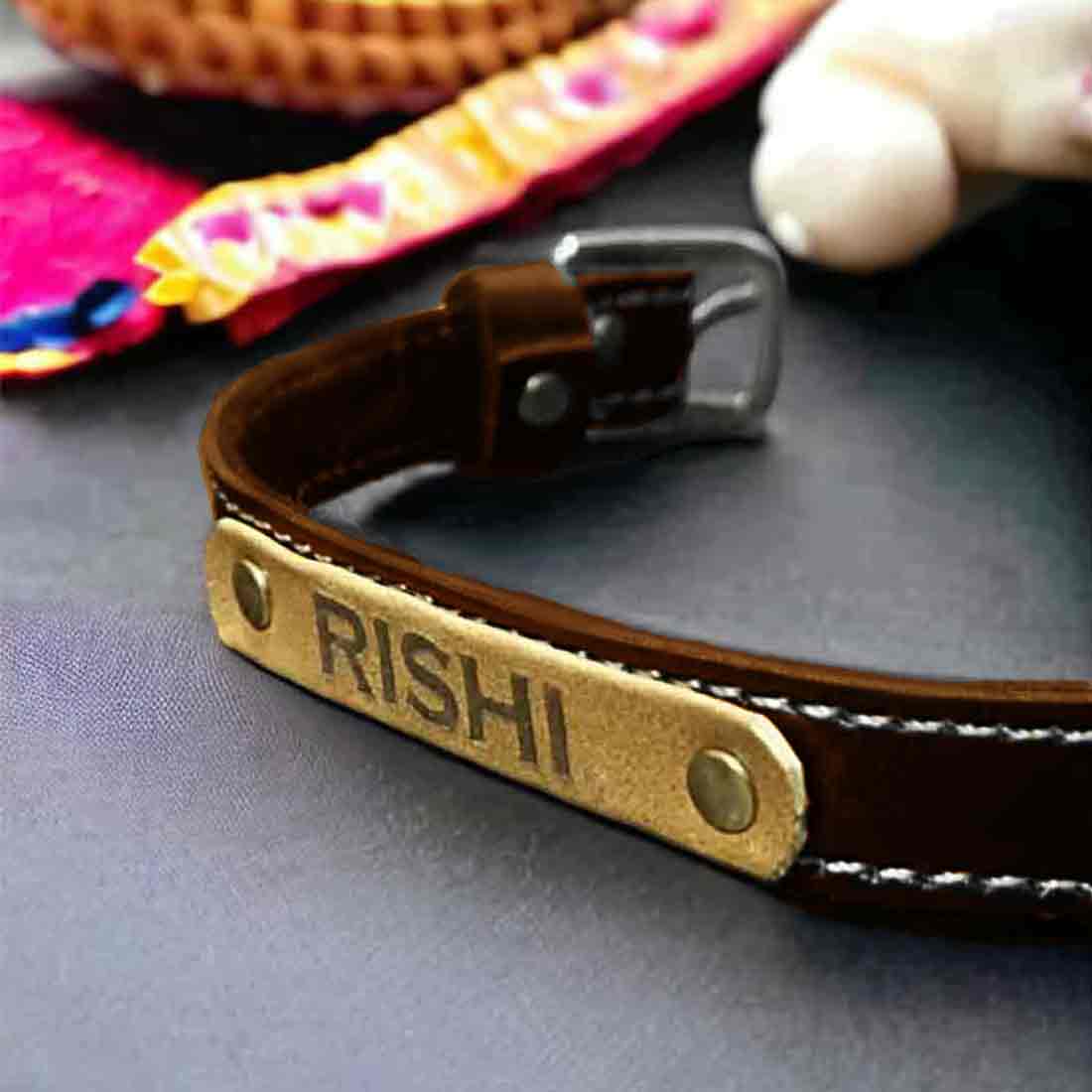 Custom Mens Leather Bracelet Personalized PU Leather Wristband - Add Name