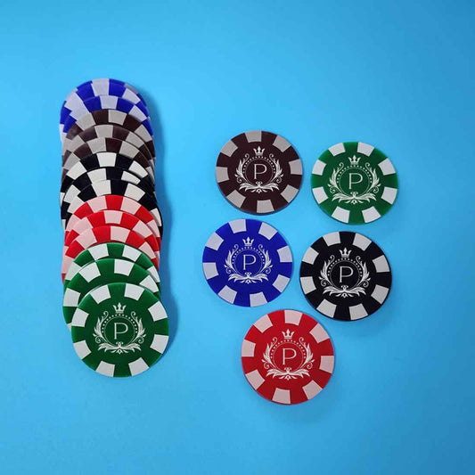 Poker Chips Set with Initial Name Customized Casino Coins - Gambling Chips