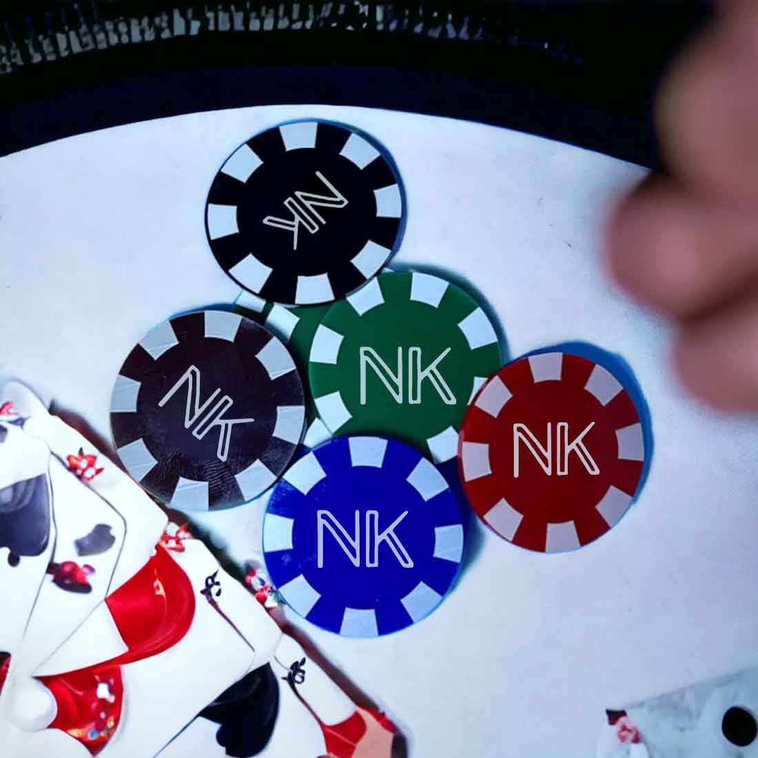 Custom Chips for Poker Engraved Initial on Casino Coin
