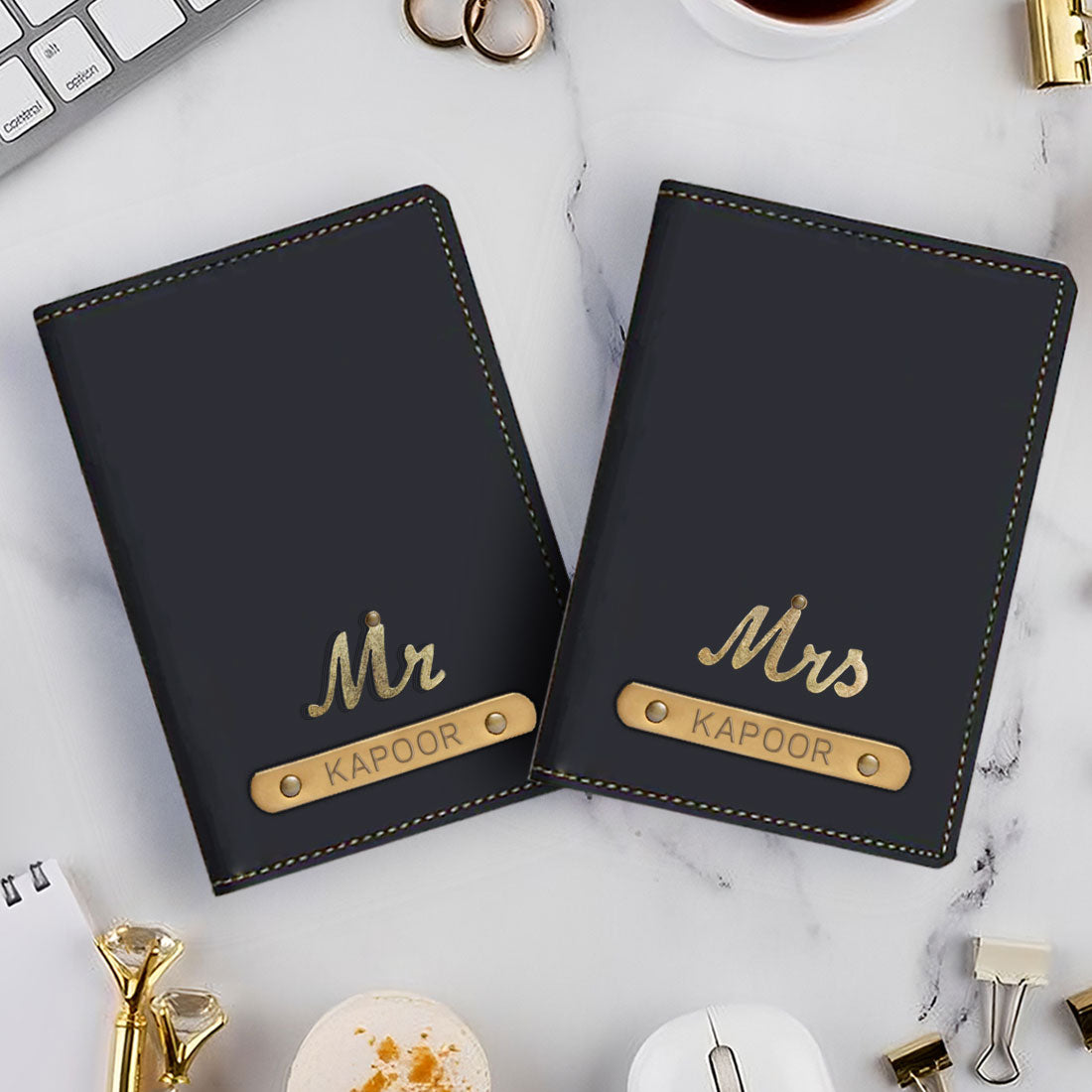 Mr and Mrs passport cover (Black, White) – Gifts Club