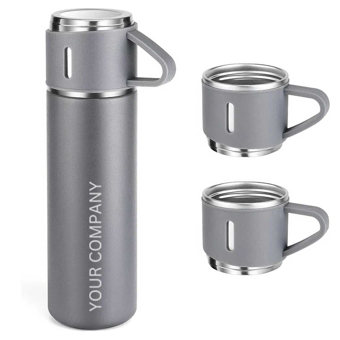 Personalized Travel Mug Thermos With 2 Cups Corporate Gift Set Box -  Add Your Company Name