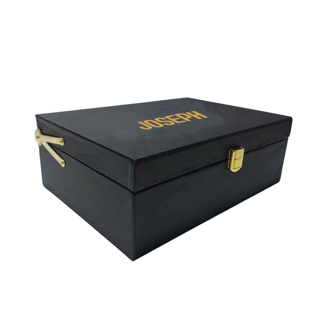 Personalized Gift Boxes for Men Women Vegan Leather Box - Add Name