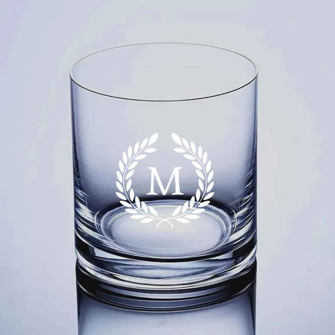 Customized Whiskey Glass with Initials Monogram-Perfect Gift for Boyfriend Husband
