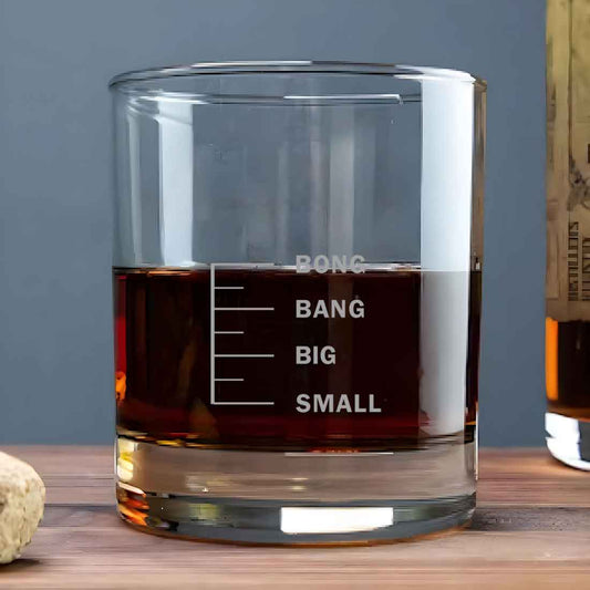 Whiskey Glasses Bar Glass for Drinking Bourbon - BONG BANG BIG SMALL