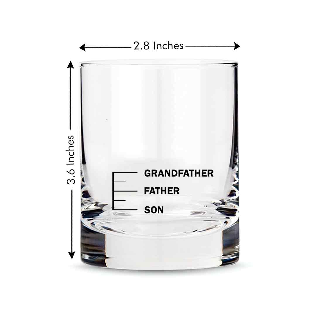 Fathers Day Presents Whiskey Glass With Measurements - Father Son
