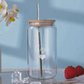 Nutcase Personalized Glass Bottle with Straw (Metal) and Wooden Lid
