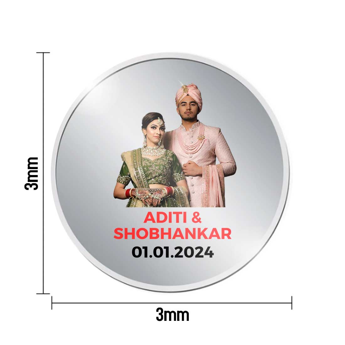 Customized Silver Coin Gift For Wedding Marriagesc