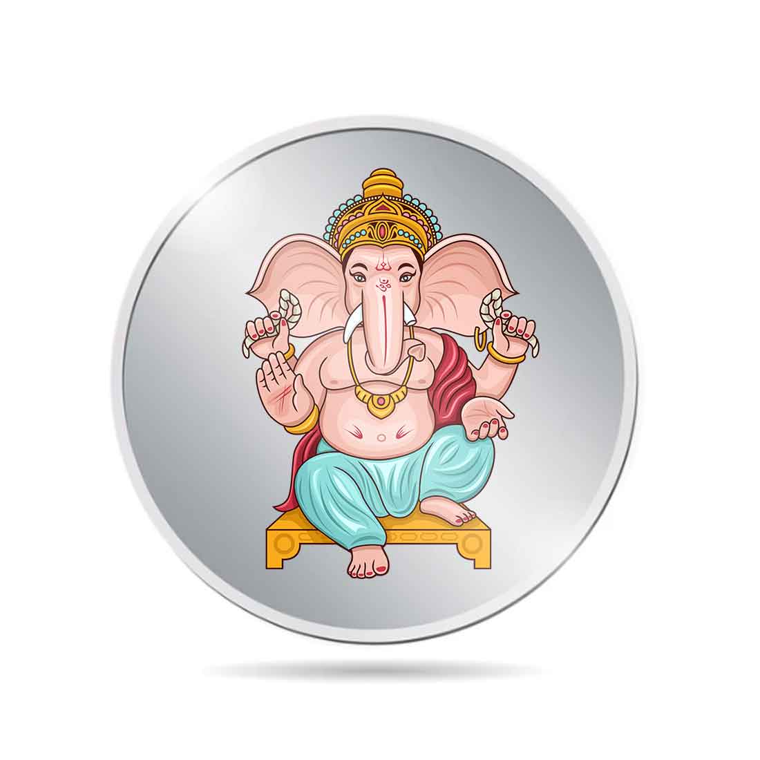Ganesha Silver Coin Lord Ganpati Photo on Silver Coins