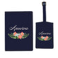 Pu Leather Customized Passport Cover and Luggage Tag Set - Floral