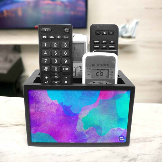 Tv Remote Control Organizer For TV / AC Remotes -  Watercolors Blue