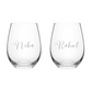 Customized Whisky Glass With Engraving 400 ML Glass - SET OF 2