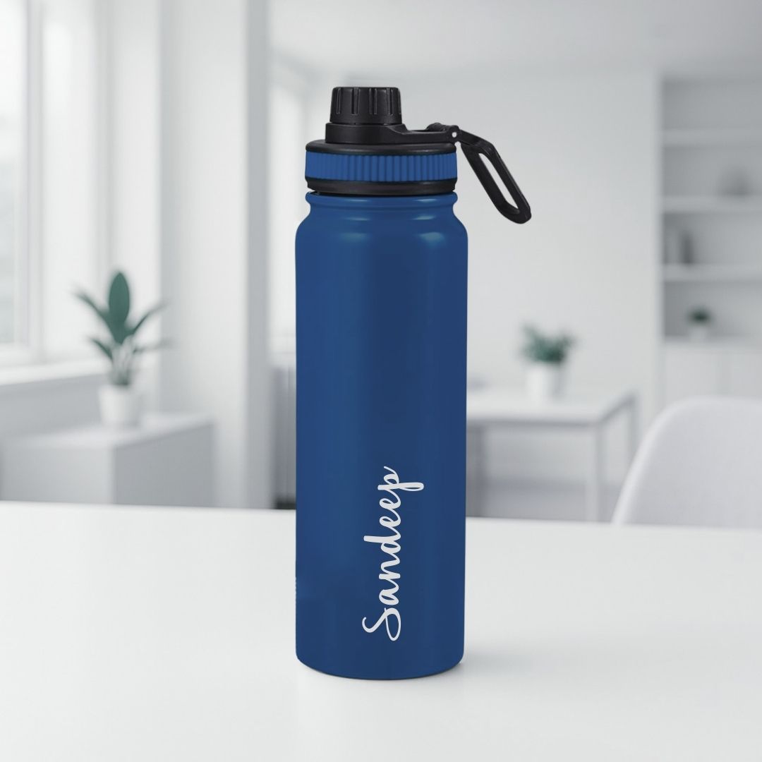 Nutcase Customized Water Bottle with Name 800ml Double Insulated Stainless Steel Bottles - Keeps Water Hot/Cold for Hours