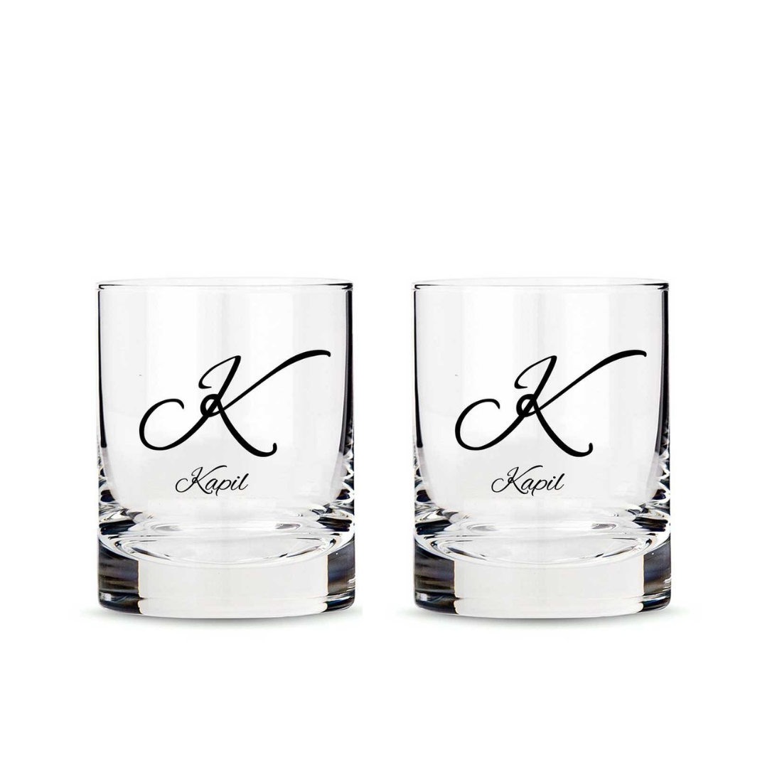 Stylish Customized Whiskey Glass - Gift For Him Husband Boyfriend - Initials Design
