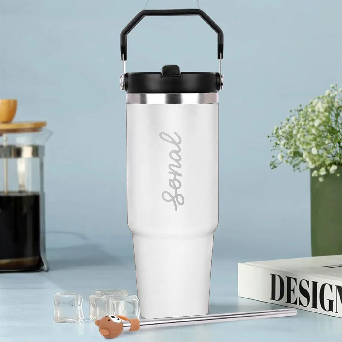 Nutcase Custom Tumblers with Straw and Handle 900ml - Double Wall Vacuum Sipper Bottle