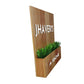 Wooden Name Plates for Home with Planter-3D Raised Fonts & Artificial Greens Included