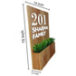 Wooden Name Plate for House with Planter Artificial Greens Included-3D Raised Fonts