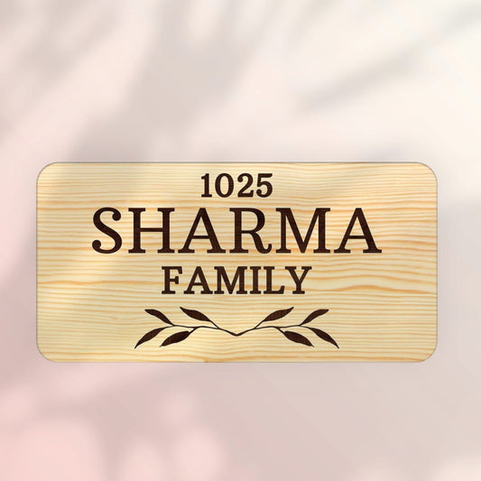 Personalized Wooden Name Plate for Home Bungalows - Classic