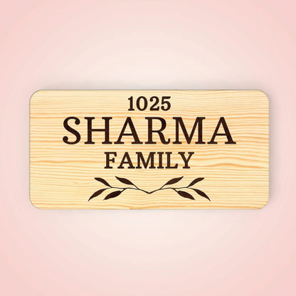 Personalized Wooden Name Plate for Home Bungalows - Classic