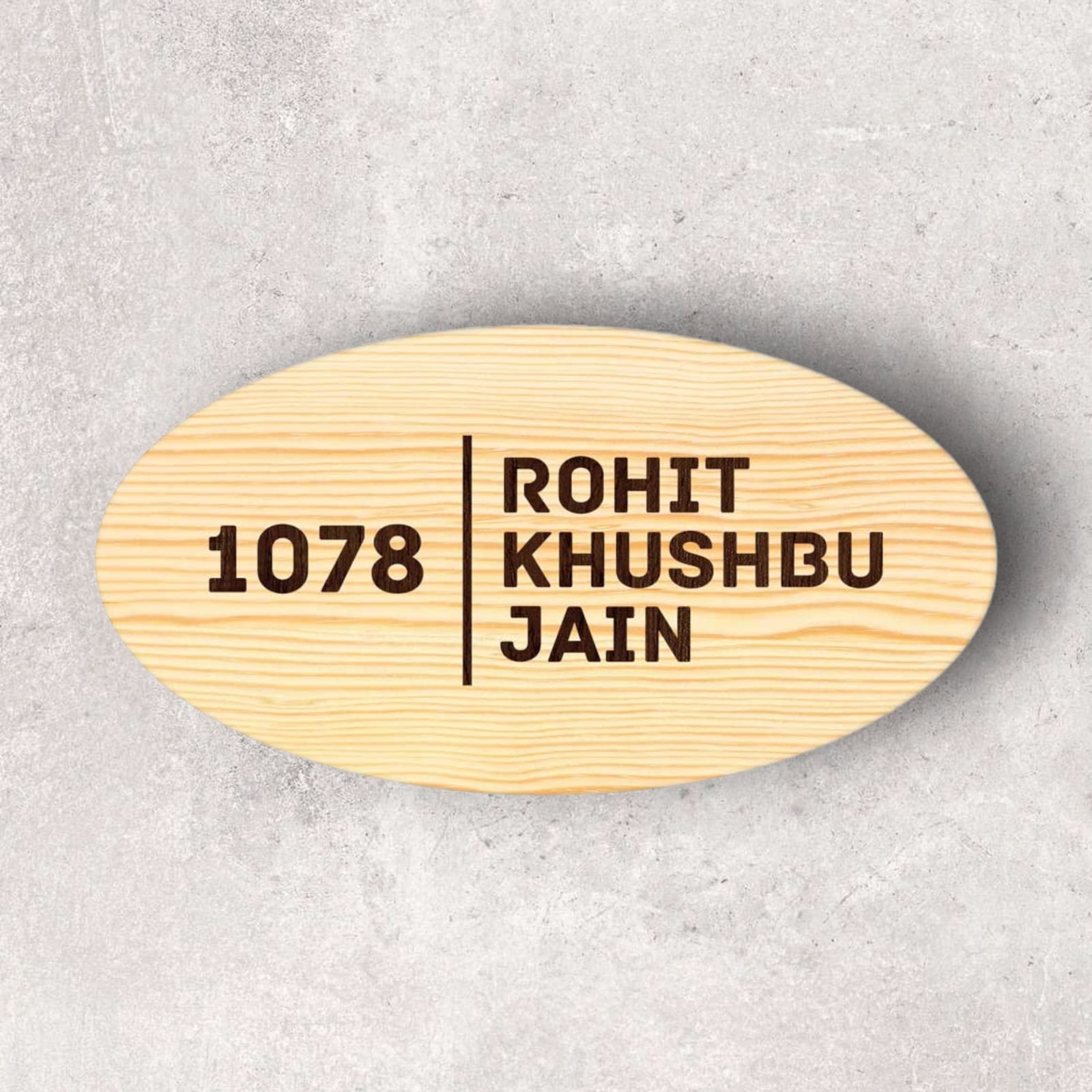 Personalized Wooden Name Plate for Home Office Oval