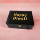 Diwali Gift Box with Personalized Black Passport Cover Custom Coffee Tumbler, Pen & Chocolates-10GM Silver Coin (Optional)