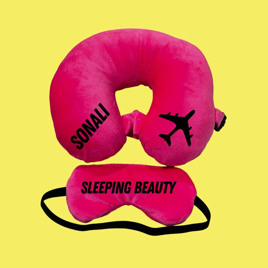 Neck Support Pillow Customized with Name - Flight Pillow for Girls