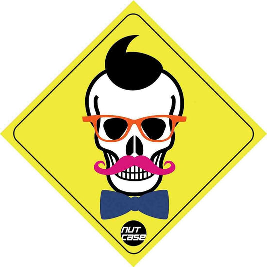 Vehicle Window Stickers - Skull Moustache Nutcase