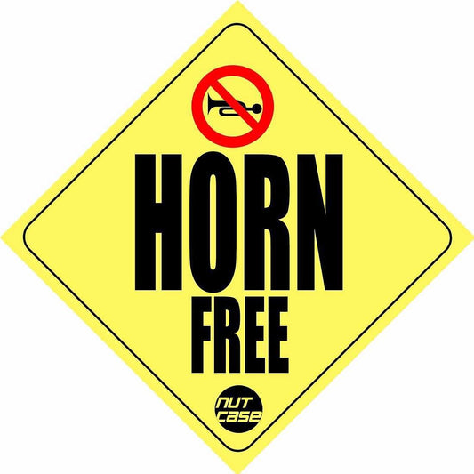 Designer Car Bumber Sticker - Horn Free Nutcase