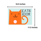 Children's Custom Door Name Plate -  Orange Cat