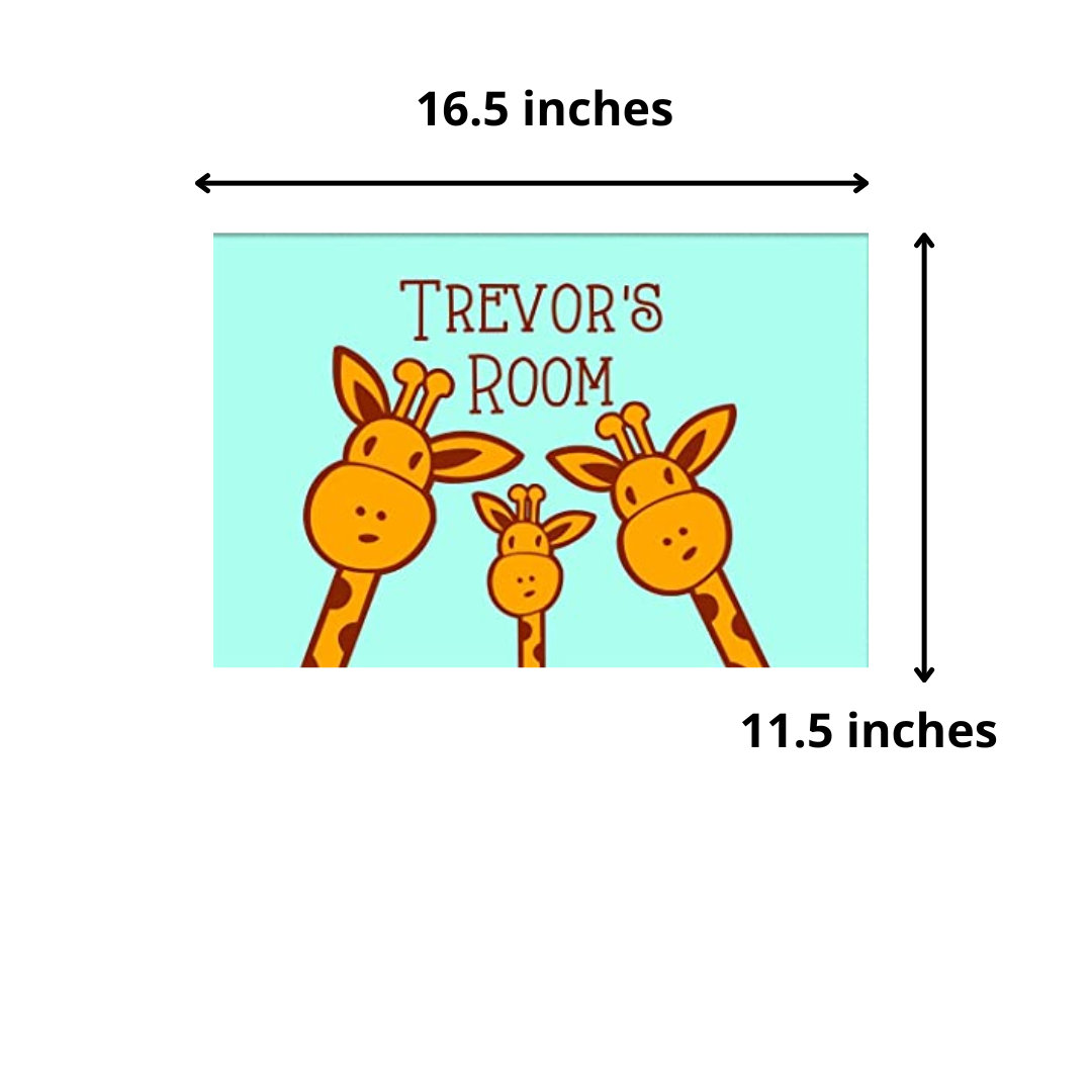 Personalized Kids Room Name Plate -  Cute Giraffes