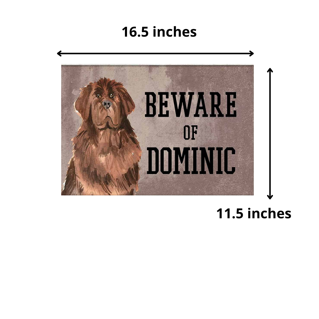 Personalized Dog Name Plates Beware Of Dog Sign - Newfoundland
