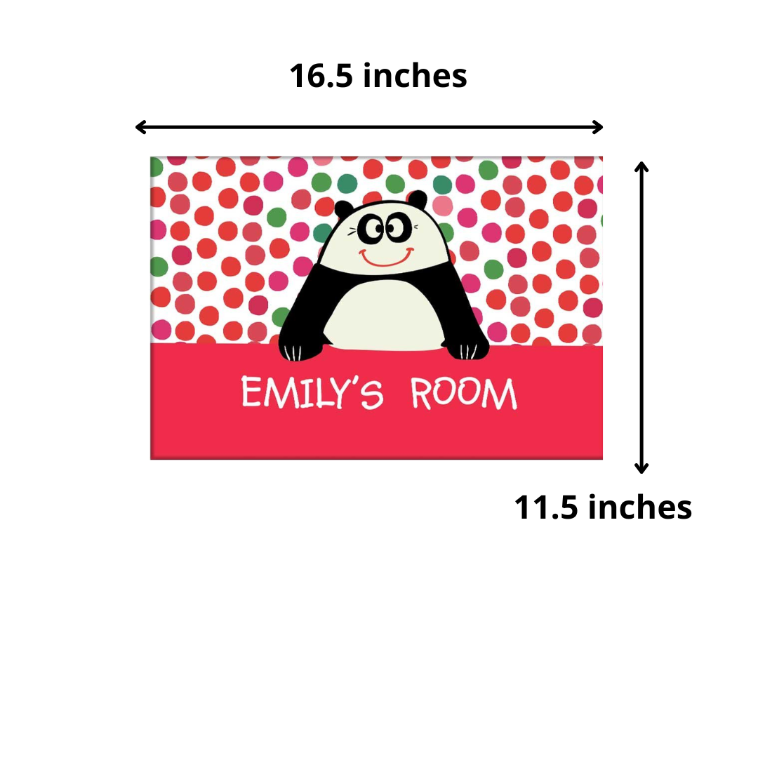 Custom-Made Kids Door Name Plate - Cute Panda